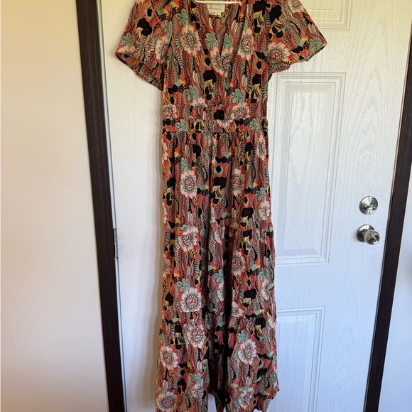 Anthropologie Somerset tiered maxi dress pink floral - S - Picture 3 of 6